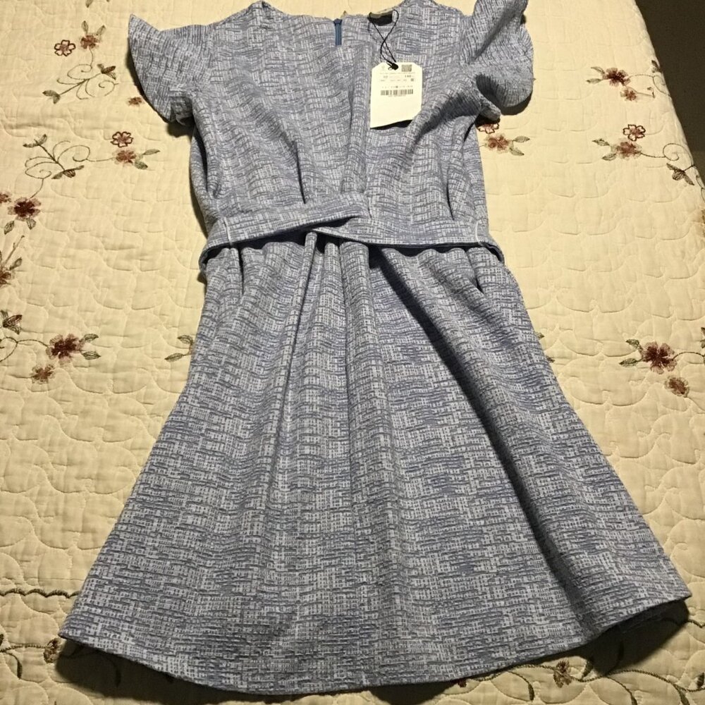 New Zara Girl's Size 10 Blue Dress--Trendy Style